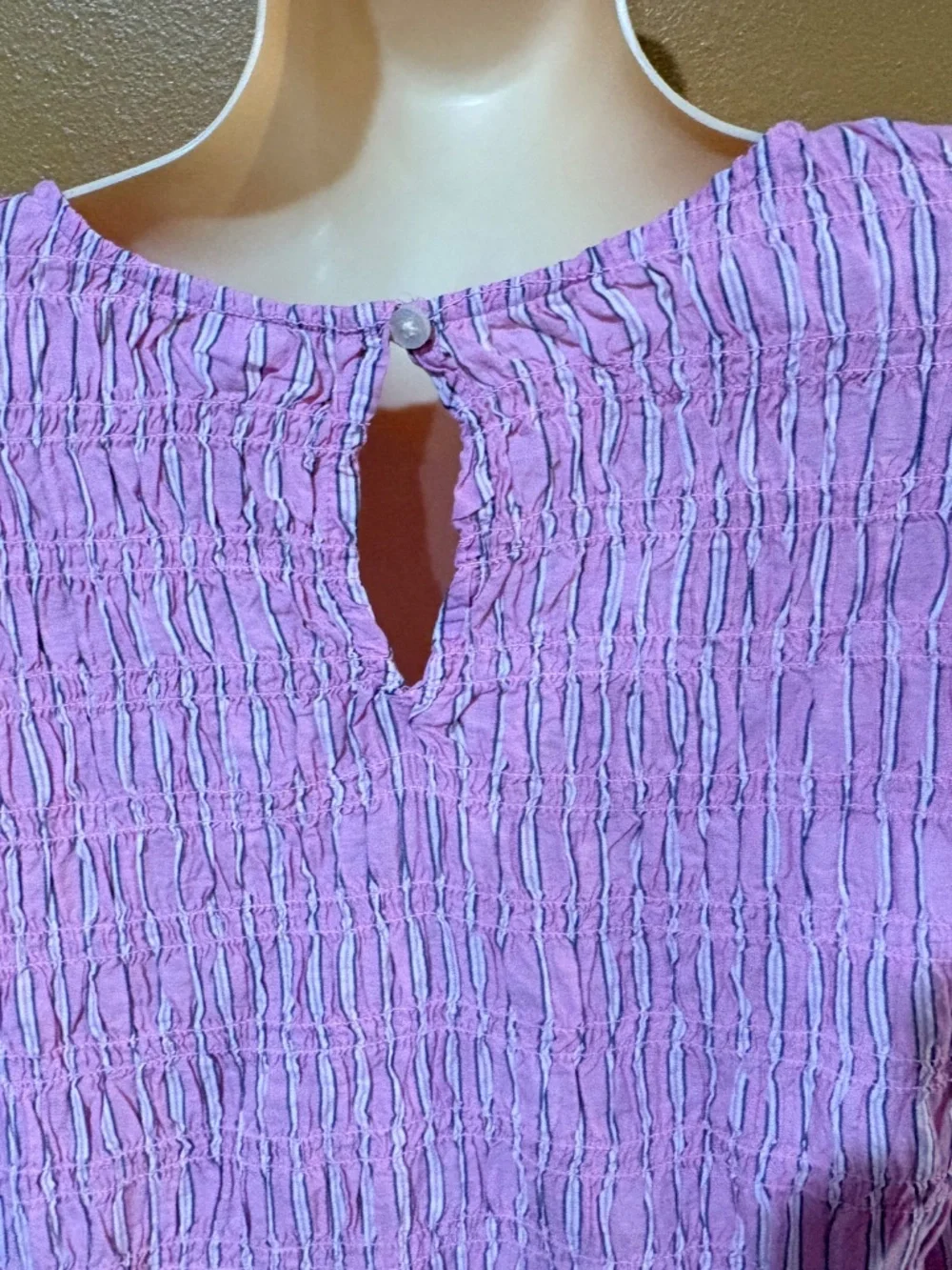 Pink Old Navy Pintucked Blouse Women's L